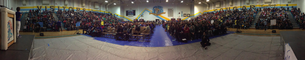 Panoramic photo of SUHSD staff at SYH